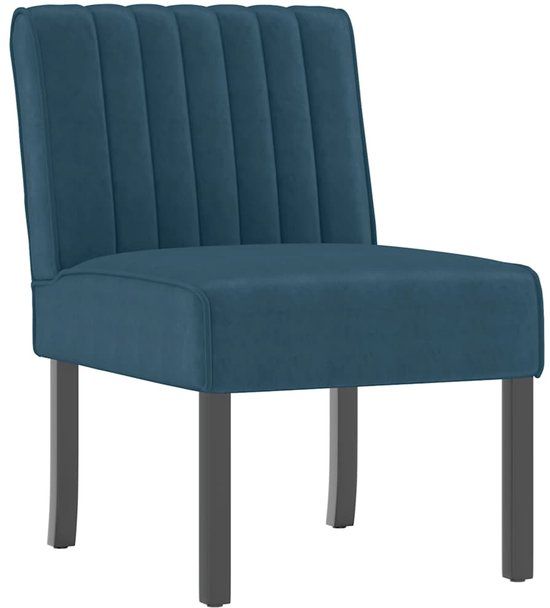 vidaXL Stoel fluweel blauw