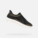 GEOX SPHERICA PLUS HEREN Sneakers - Zwart/Militair Groen - Maat 43