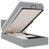 vidaXL Bed met matras 160x200 cm stof lichtgrijs
