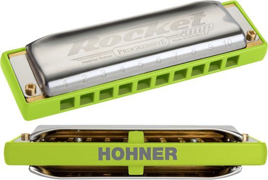 Hohner Rocket Amp mondharmonica G - Groen/chroom