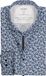 OLYMP 24/7 Level 5 Body Fit chemise - Tricot - Bleu à motif blanc et beige - Facile à repasser - Taille 44
