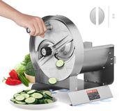 Vevor Coupe-légumes et fruits manuel 0-12mm Épaisseur Machine à trancher réglable Trancheuse alimentaire en acier inoxydable avec 2 lames de rechange pour pommes de terre, concombres, citrons, tomates