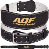AQF 4" & 6" Leren Gewichthefriem - Gevoerde Lumbale Rugsteun, Suède Voering en Stalen Gesp - Ideaal voor Krachttraining, Fitness & Bodybuilding