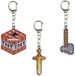 Minecraft Metal Pack Of Sleutelhanger 3 Eenheden Veelkleurig
