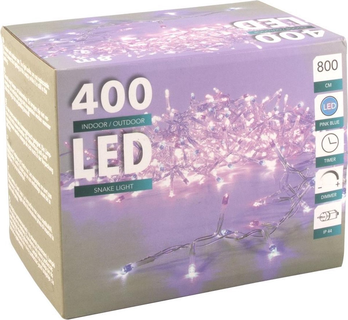 Svenska Living Kerstverlichting | Snake 400LED Kleur | Blauw/Roze | 8M | Voor Binnen & Buiten IP44 | Met Timer | Kerstboomverlichting | Kerst