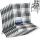 Beautissu Sunny MK Set van 8 Tuinkussens Lage Rug 100x50 cm Mintgroen geruit