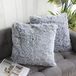 Uhomy Home Decoratieve Luxe Serie Super Zachte Stijl Kunstbont Sierkussensloop Kussenhoes voor Bank/Bed Zwart Ombre 18x18 Inch 45x45 cm Set van 2, Dubbelzijdig Bont