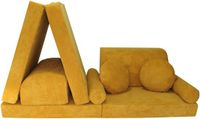 Nino Speelbank NINO – banquette enfant – modulaire – tissu à pois jaune miel