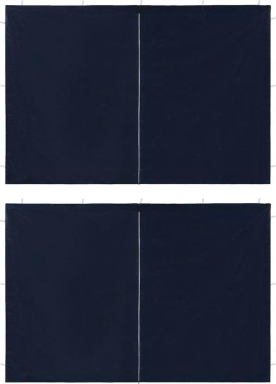 vidaXL Tentwanden met ritssluiting - PE - blauw - 2 stuks