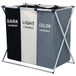 Nicesail 3 Sectie Wasmand Gedrukt Donker Licht Kleur, Opvouwbare Hamper/Sorteerder met Waterdichte Oxford Zakken en Aluminium Frame, Waskleding Opslag voor Thuis, Slaapzaal Veelkleurig