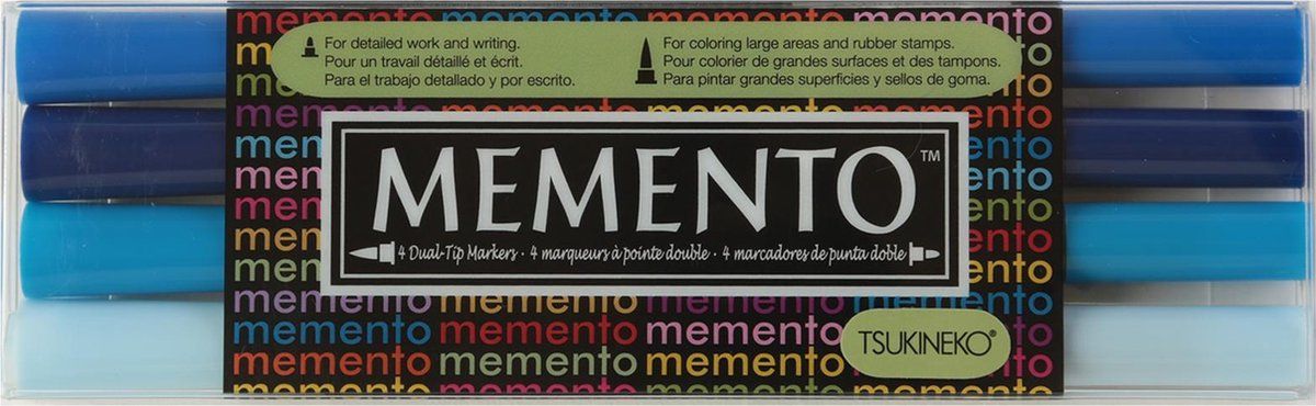 Tsukineko Memento Marker x4 Ocean - Multi Color - EAN: 0712353980402