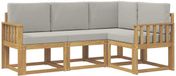 vidaXL - Buiten - bank - set - 4 - st - Wit - en - Lichtgrijs - Polyester