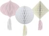 Folat Party Products Honeycomb Set - Playful Powder - 3 stuks