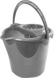 Hega hogar Grijze dweilemmer/mopemmer 13,5 liter 32 x 30 cm