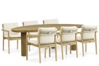 Santika Furniture Santika Suka/Leafline 240 cm dining tuinset 7-delig