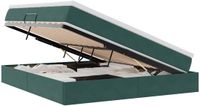 vidaXL Opbergbed met matras, donkergroen, 160 x 200 cm, fluweel