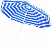 Benson Strandparasol - Wit/Blauw Print - Ø 160 cm - Strandparasol
