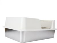 OEM Allecto plus Roestvrijstalen Kattenbak met Deksel, Extra Groot, Wit