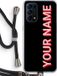 Case Company Oppo Find X3 Lite Hoesje met Koord - Namecase - Zwart - TPU