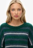 Superdry - Slouchy Gestreepte Gebreide Trui Relaxed Pasvorm - Dames - Dennegroen streep