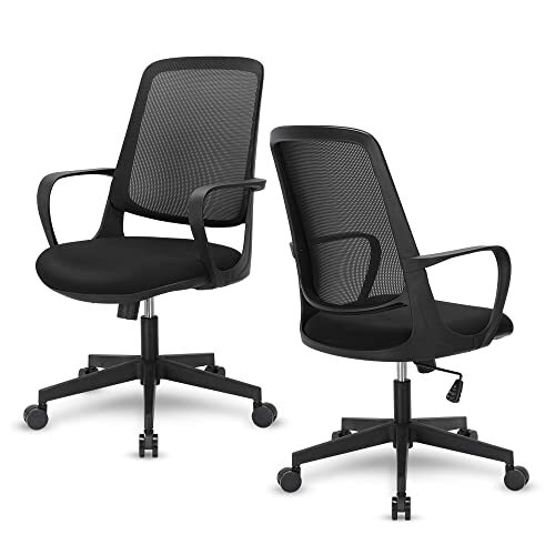 SpecStandard 849 bureaustoel met instelbare hellingspanning, ademende mesh-rug - zwart