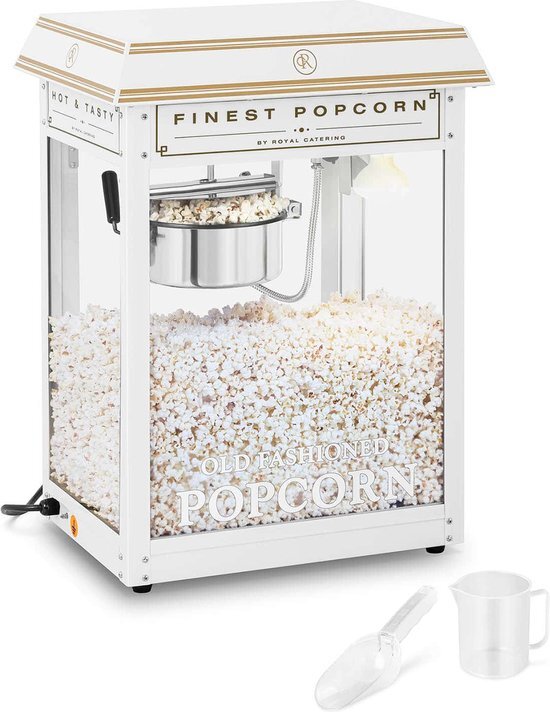 Royal Catering Popcornmachine - wit en goud