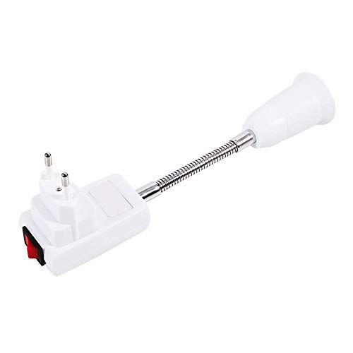 Tnfeeon E27 Fittingadapter Met Aan/Uit Schakelaar Flexibele Verlengadapter Voor Huishoudverlichting Fitting Converter Lampstekker (Eu-Stekker)