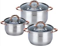 Kinghoff 1762 - Set de 6 casseroles - Acier inoxydable - Argenté