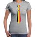 Bellatio Decorations Chemise pour femmes - cravate Belgique - gris - supporter - fête à thème S