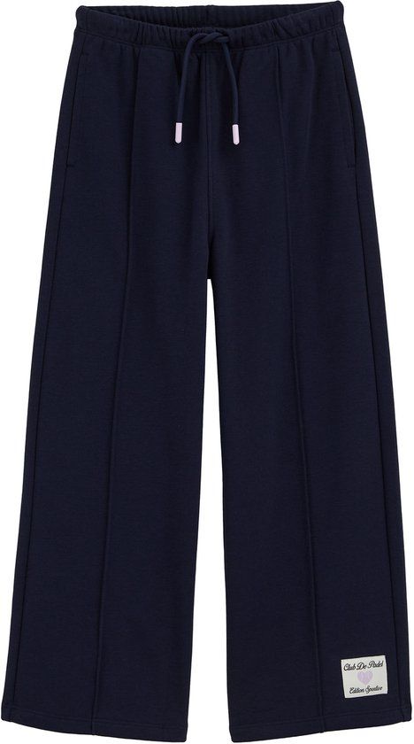WE Fashion Meisjes Straight Fit Joggingbroek Katoen/Polyester Dark Blue Maat 140