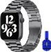By Qubix - Stalen schakel band - Space Grey - Geschikt voor Apple Watch 38mm, 40mm, 41mm, 42mm