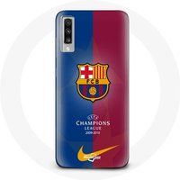 Maniacase Hoesje voor Samsung Galaxy A70 FC Barcelona Voetbal Team Logo