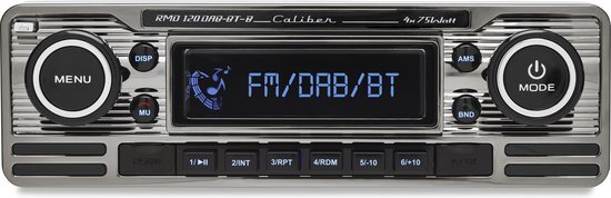 Caliber RMD120DAB-BT-B Car stereo Bluetooth handsfree set, incl. DAB antenna, Retro design