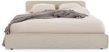 IDIMEX Gestoffeerd bed MARINI tweepersoonsbed 140x200 cm beige