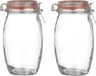 Urban Living Pot de stockage/pot de conservation - 2x - 1,3 L - verre - avec fermeture à levier