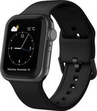 By Qubix - Soft siliconen bandje met gespsluiting - Zwart - Geschikt voor Apple Watch 44mm / 45mm / 46mm / 49mm