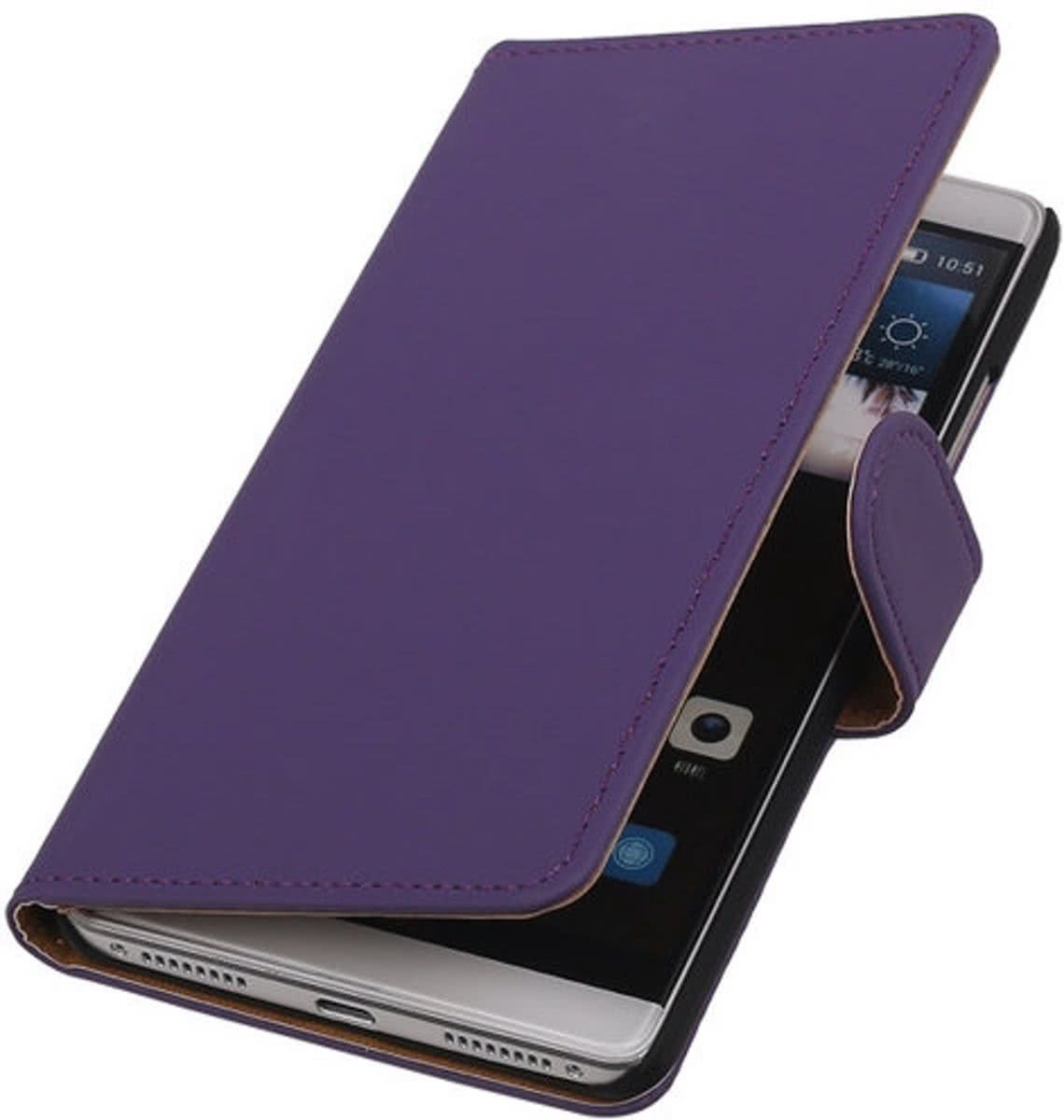 Best Cases Paars Effen Booktype Huawei Mate S Wallet Cover Hoesje