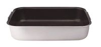 Pannen Agnelli Platinum rechthoekig, broodrooster met 2 handgrepen link los, aluminium, zilver, 30 cm