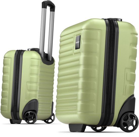 Cabinekoffer Polycarbonaat handbagage koffer 40x30x20cm Groen