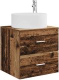 vidaXL Wandgemonteerde wastafelmeubel Oud hout