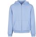 Build Your Brand Zachte hoodie met rits en capuchon, poederblauw, M