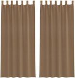 vidaXL Gordijnen voile met lussen 2 st 140x245 cm lichtbruin