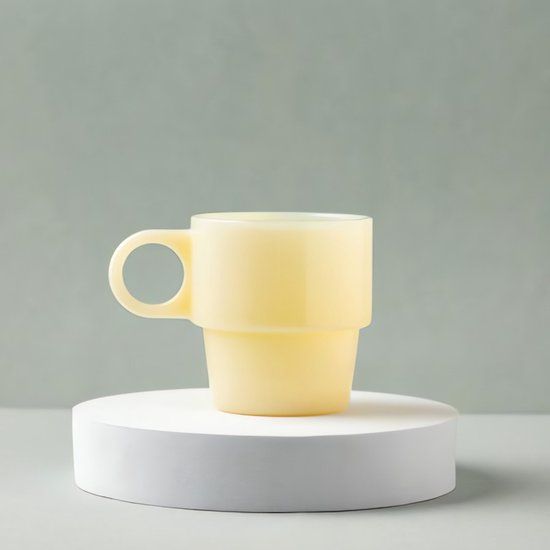 Homla PALLORA Yellow glas met handvat, 250 ml
