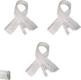 Fermeture Éclair Séparable - Fermetures Éclair pour Vêtements - Couture DIY - Matière Plastique Robuste - 30 cm 3 Pièces - Blanc