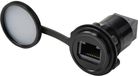 TRU COMPONENTS RJ45/CAT5-inbouwbus, bus/bus, IP67, metaal, zwart TC-14378440