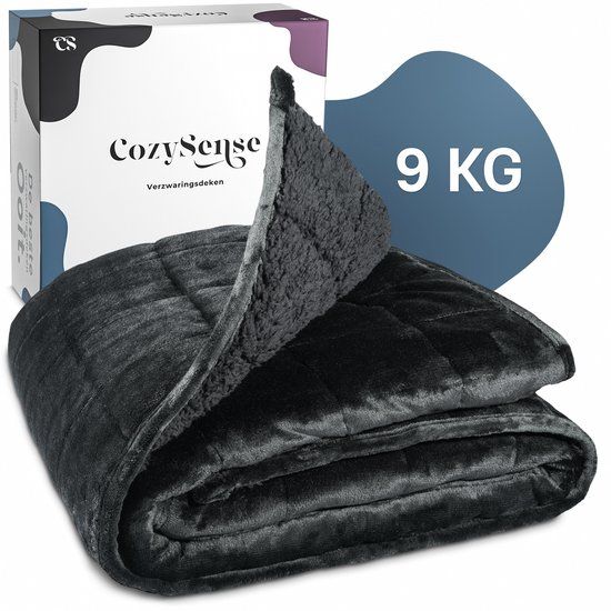 CozySense® Verzwaringsdeken 9kg - 135x200cm - Zwart