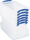 Really Useful Box opbergdoos 5,5 l, blauw, leer, kunststof deksel, rechthoekig, met clipsluiting, met handgreep, inclusief deksel, 1 vak, 35 cm breed, 12.50 cm hoog, 22 cm lang, 6 stuks