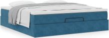 Prolenta Maison Exclusive - Lit ottoman avec matelas, bleu foncé, 180 x 200 cm, velours
