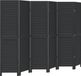 vidaXL Kamerscherm met 6 panelen massief paulowniahout zwart