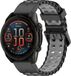 Strap-it siliconen 'Wave' sport bandje geschikt voor Garmin Fenix 9 (Pro) 51mm / Fenix 8 (Pro) 51mm / Garmin Fenix 7x (Pro - Sapphire Solar) / Fenix 6x (Pro - Sapphire) / Fenix 5x (Plus) / Fenix 3 / Epix Pro (Gen 2 - 51mm) - Zwart/Grijs